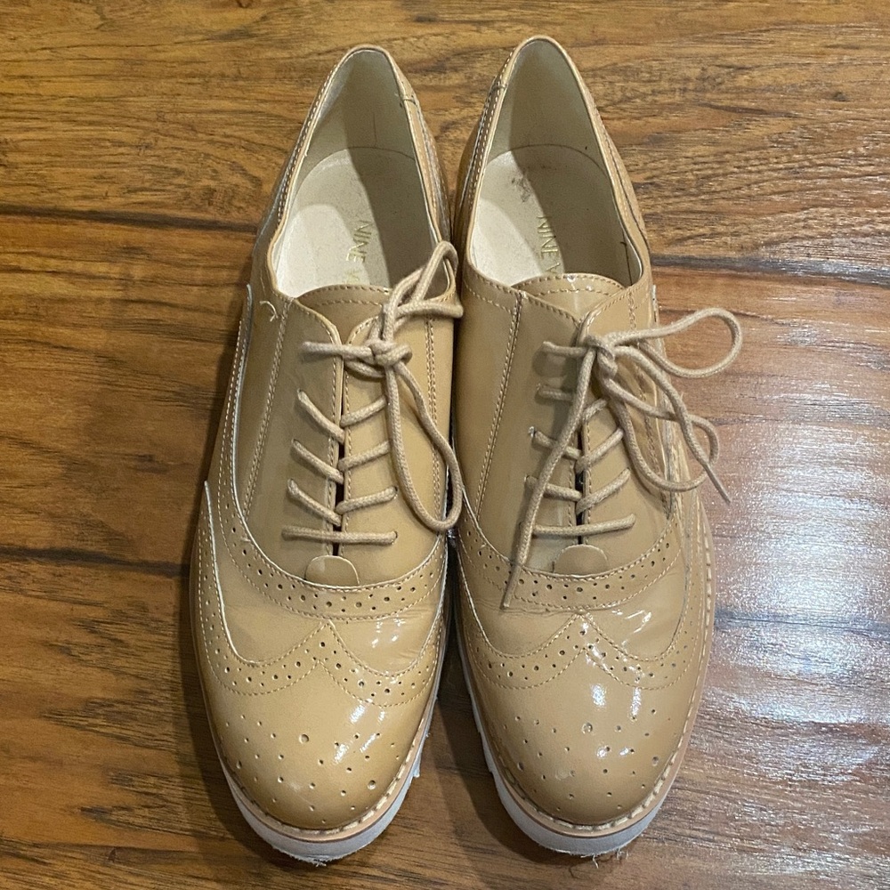 Nine west Women's Tan Oxford Shoes women’s size 9 - Picture 2 of 9